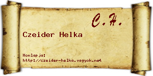 Czeider Helka névjegykártya